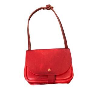 Orox Leather Co Merces Petite Red Leather Shoulder Bag